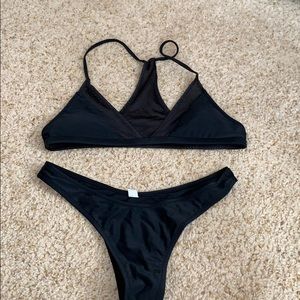 Black netted bikini